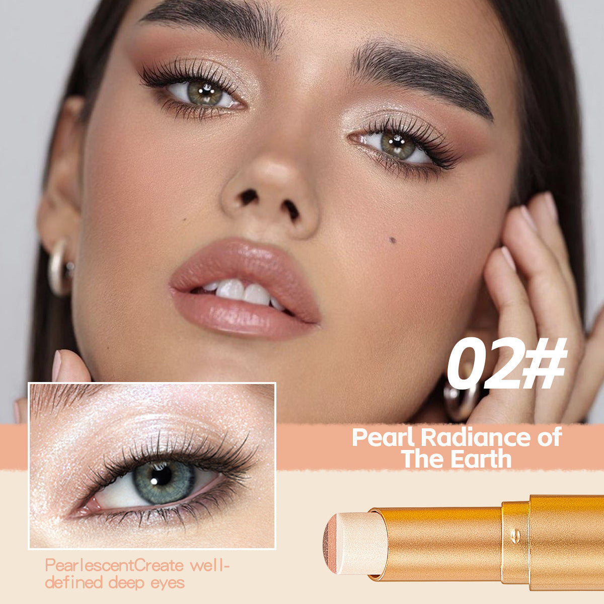 3 Color Eyeshadow Stick - One-Swipe Shimmer Glow For Effortless Eye Makeup