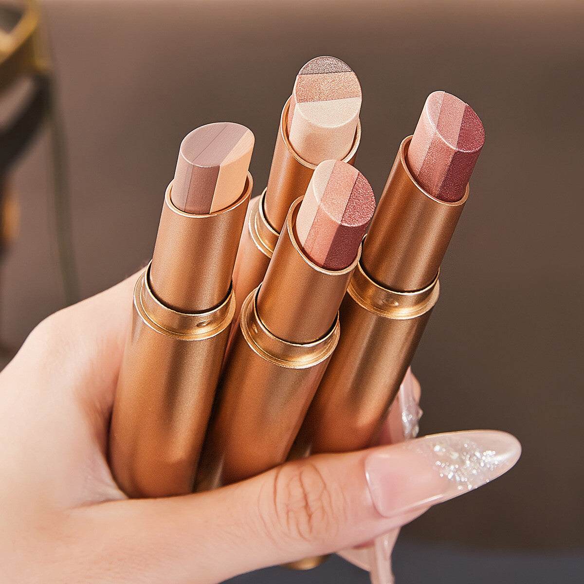 3 Color Eyeshadow Stick - One-Swipe Shimmer Glow For Effortless Eye Makeup