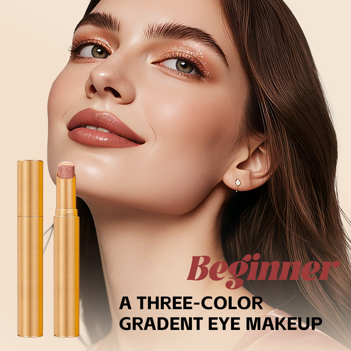 3 Color Eyeshadow Stick - One-Swipe Shimmer Glow For Effortless Eye Makeup