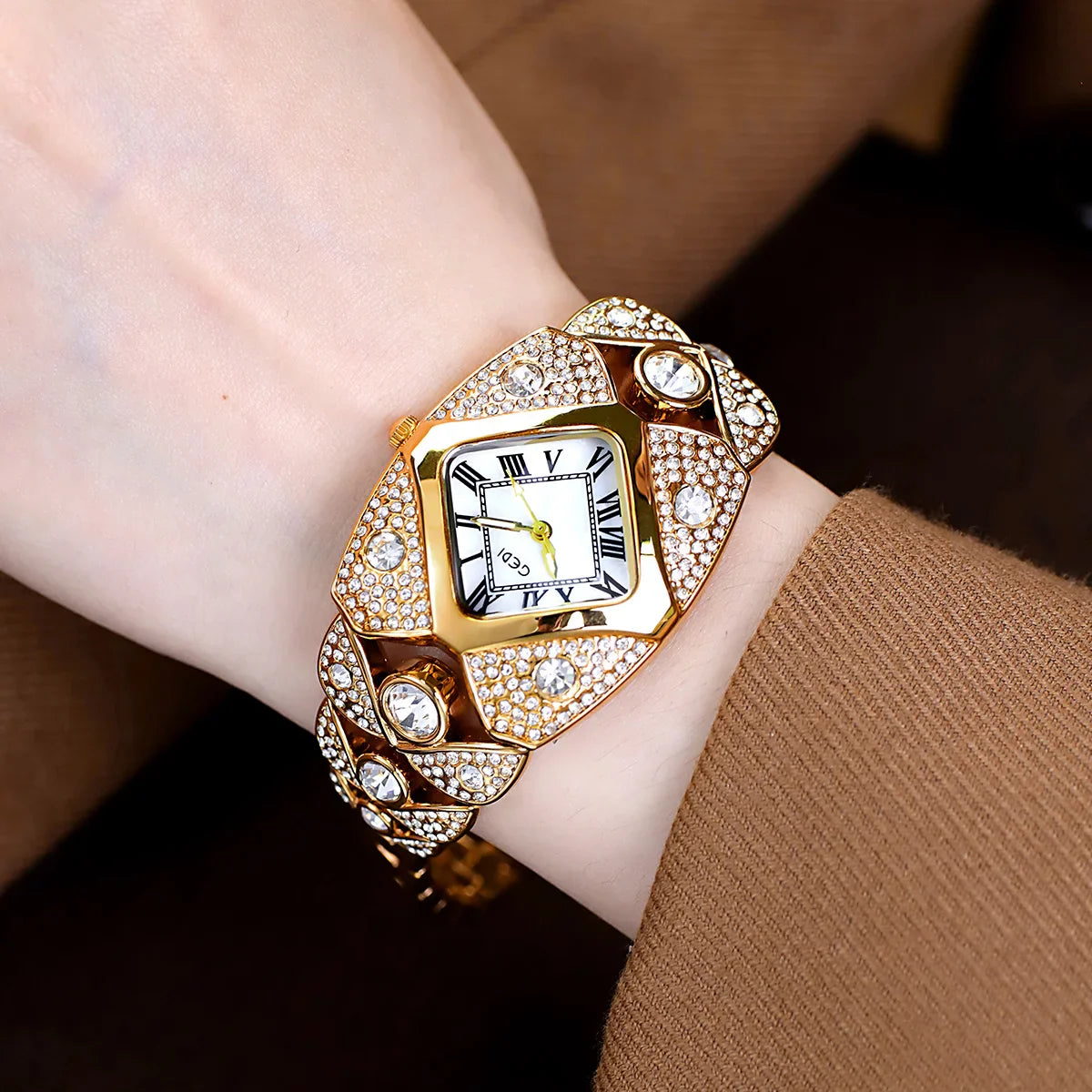 CILIFER® New Women Watch Light Luxury Brand Diamond Inlaid Bracelet Watches Waterproof Ladies Fashion Quartz Clock Wristwatch Gift