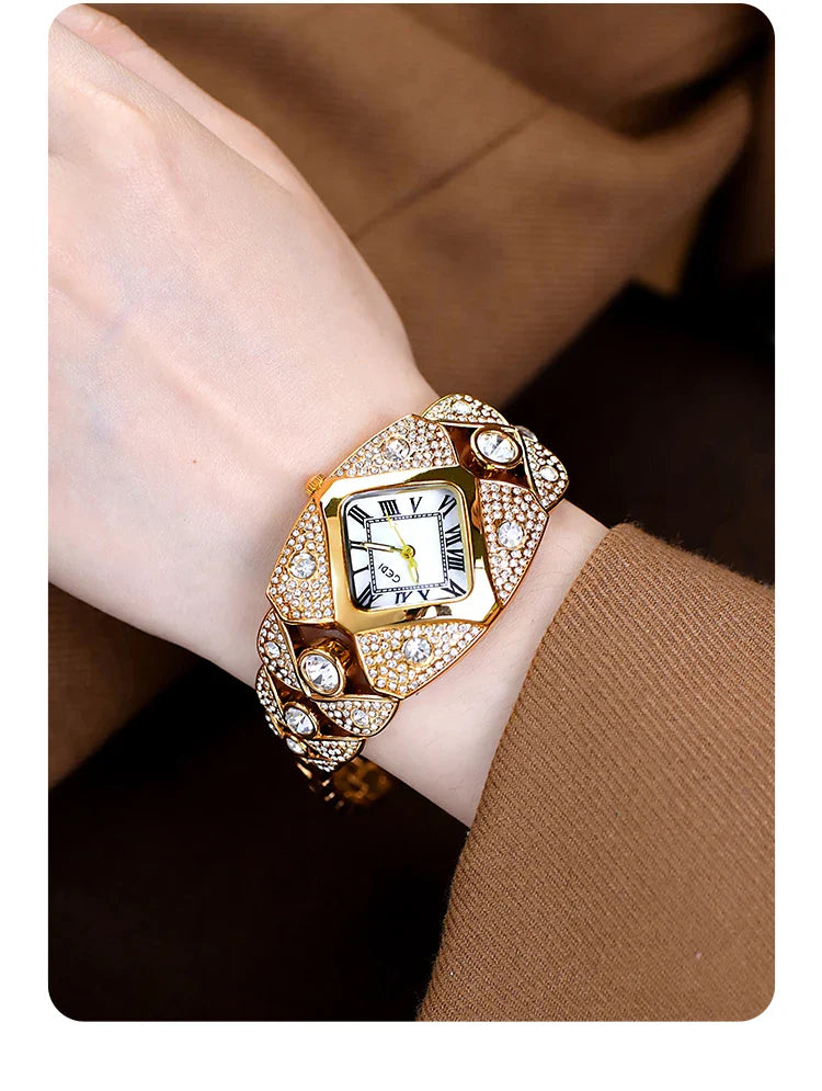 CILIFER® New Women Watch Light Luxury Brand Diamond Inlaid Bracelet Watches Waterproof Ladies Fashion Quartz Clock Wristwatch Gift