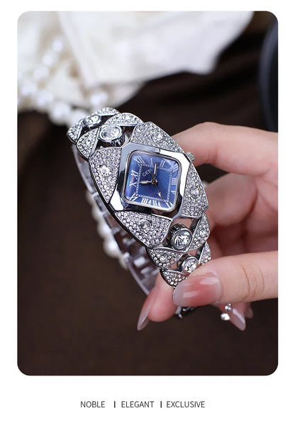 CILIFER® New Women Watch Light Luxury Brand Diamond Inlaid Bracelet Watches Waterproof Ladies Fashion Quartz Clock Wristwatch Gift