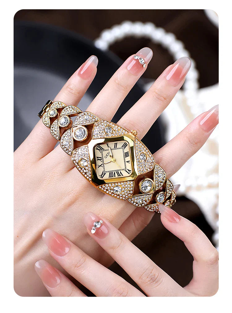 CILIFER® New Women Watch Light Luxury Brand Diamond Inlaid Bracelet Watches Waterproof Ladies Fashion Quartz Clock Wristwatch Gift