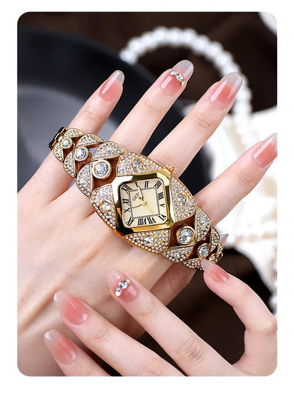 CILIFER® New Women Watch Light Luxury Brand Diamond Inlaid Bracelet Watches Waterproof Ladies Fashion Quartz Clock Wristwatch Gift