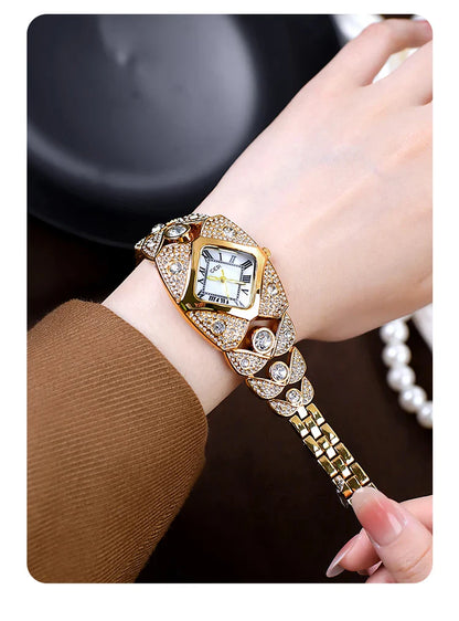CILIFER® New Women Watch Light Luxury Brand Diamond Inlaid Bracelet Watches Waterproof Ladies Fashion Quartz Clock Wristwatch Gift