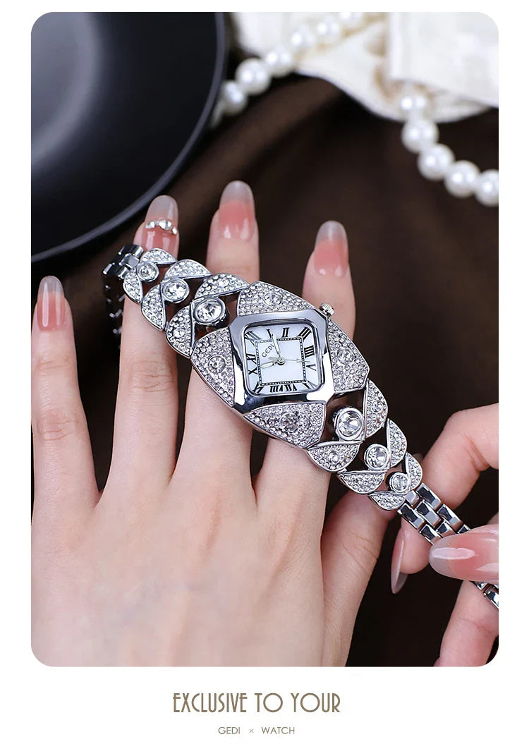 CILIFER® New Women Watch Light Luxury Brand Diamond Inlaid Bracelet Watches Waterproof Ladies Fashion Quartz Clock Wristwatch Gift