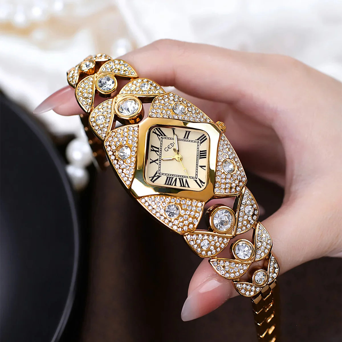 CILIFER® New Women Watch Light Luxury Brand Diamond Inlaid Bracelet Watches Waterproof Ladies Fashion Quartz Clock Wristwatch Gift