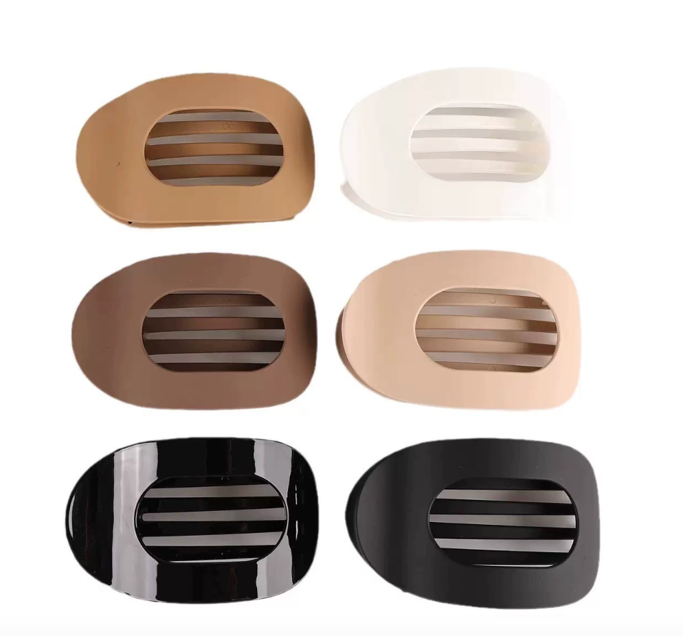 [SUMMER SALE] CZTICLE® Solid Color Hair Clip, 4pcs Oval Acrylic Hair Clips Set for Women