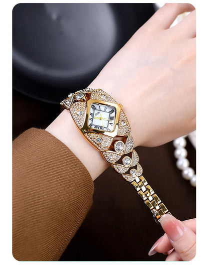 CILIFER® New Women Watch Light Luxury Brand Diamond Inlaid Bracelet Watches Waterproof Ladies Fashion Quartz Clock Wristwatch Gift