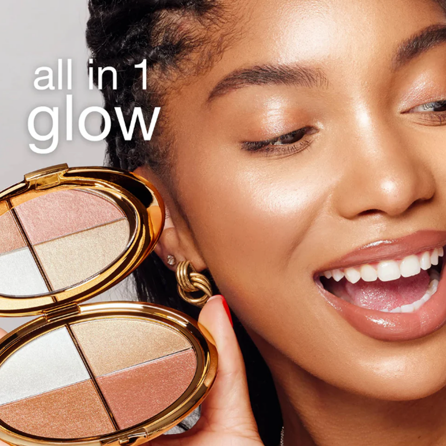 glow wardrobe highlighting eye & cheek palette