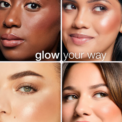 glow wardrobe highlighting eye & cheek palette