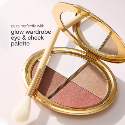 glow wardrobe highlighting eye & cheek palette