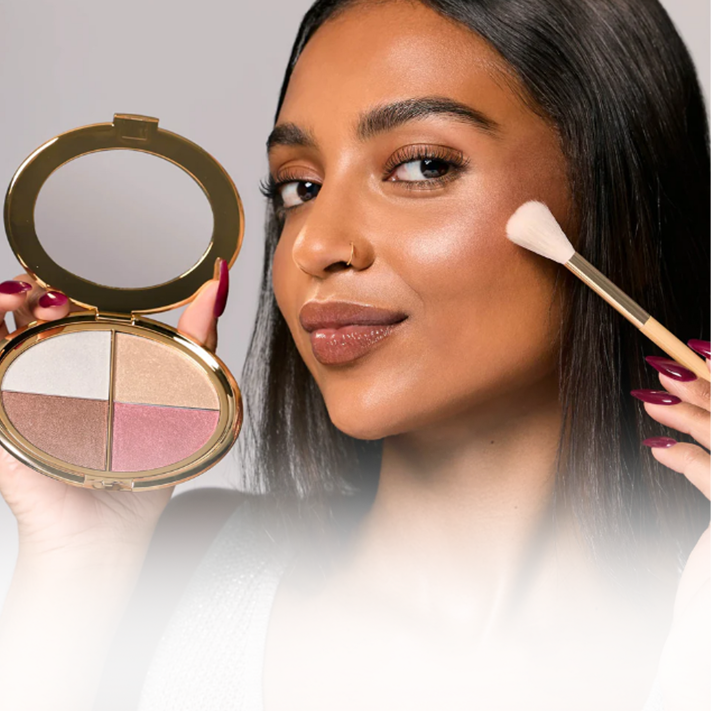 glow wardrobe highlighting eye & cheek palette
