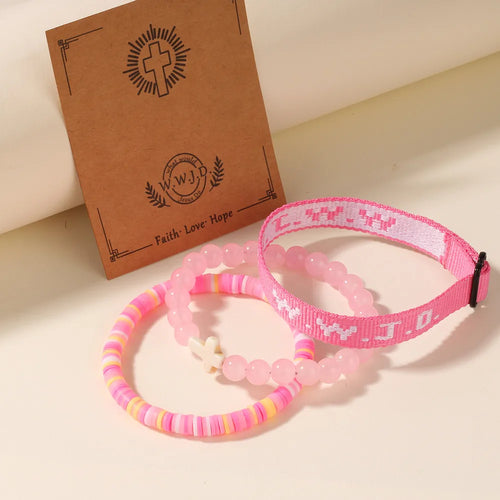 CILIFER® 3Pcs WWJD Bracelet Crystal Bracelet Set Women's Bracelet