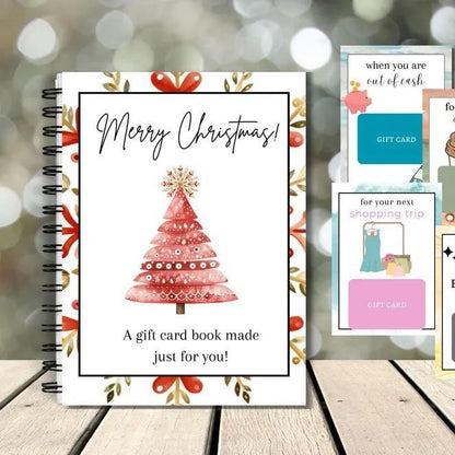 CILIFER® Christmas Gift Card Book. 5x7 Inch Colorful Spiral Bound Card Book . Christma Gift Cards Books Holder. DIY Personalized Xmas Gifts for Family. Friends. Students