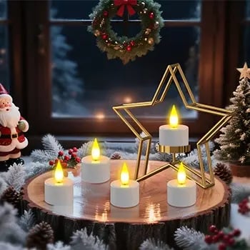 CILIFER® Flameless Candles, 12pcs USB Rechargeable Tea Lights Candles.