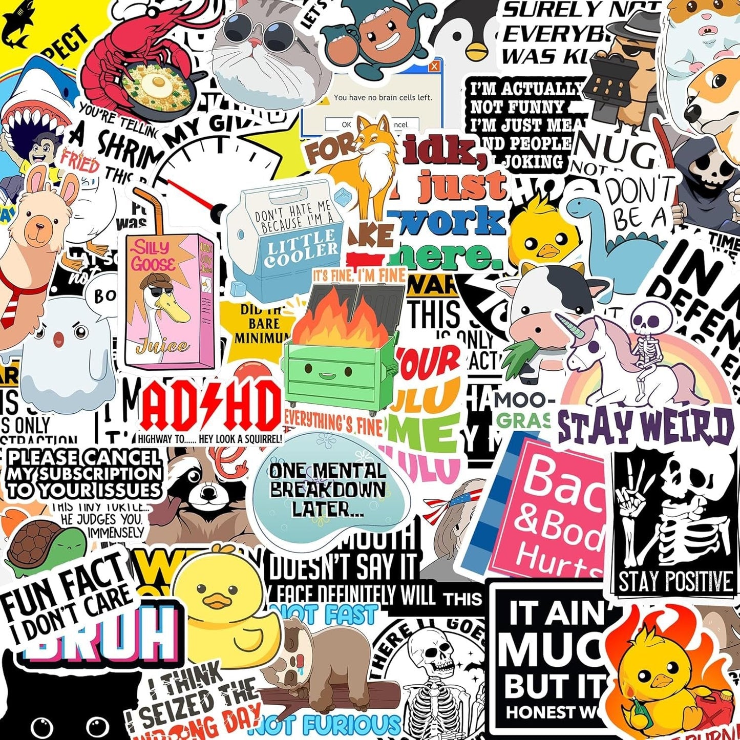 CILIFER® 130 Pcs Funny Saying Stickers (🎁BUY 1 FREE 1)