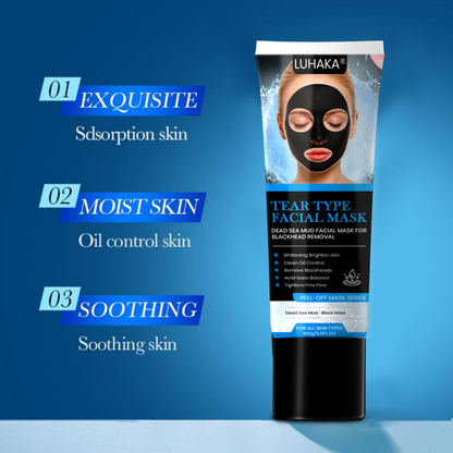 Luhaka® Gold Collagen Dead Sea Mud Blackhead Removing facial mask Deep Cleaning Pore Blackhead Removing Tearing facial mask