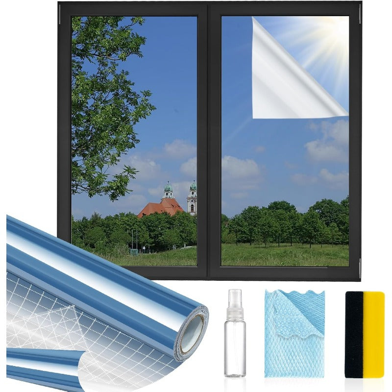 CZTICLE® Privacy Window Film – Static Cling Mirror Tint with Full DIY Kit
