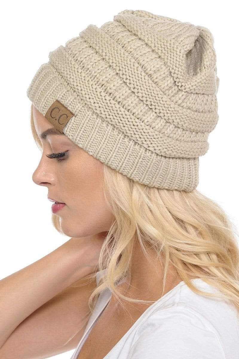 SFRCORD® Slouchy Thick Warm Cap Hat Skully Color Cable Knit Beanie