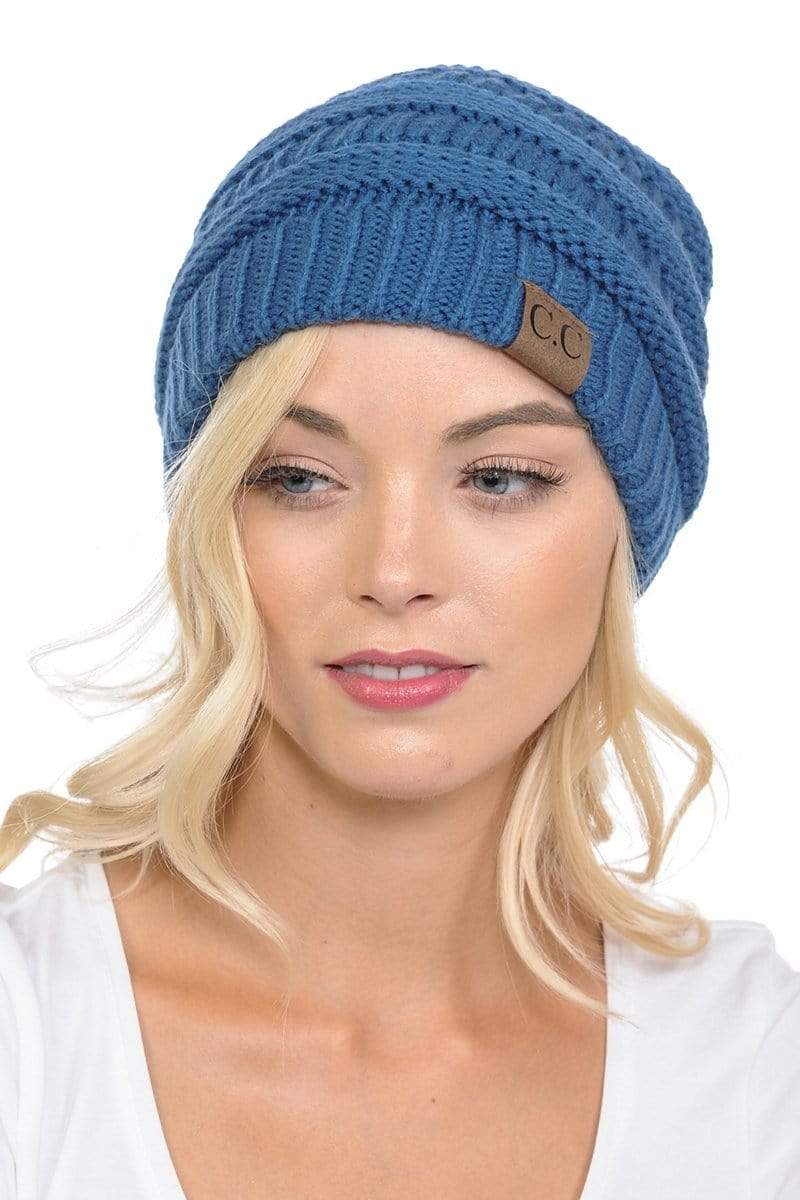 SFRCORD® Slouchy Thick Warm Cap Hat Skully Color Cable Knit Beanie