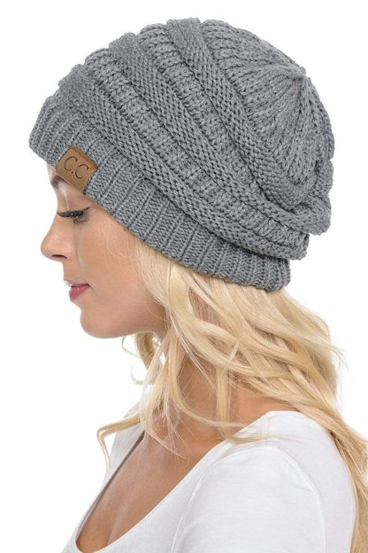 SFRCORD® Slouchy Thick Warm Cap Hat Skully Color Cable Knit Beanie
