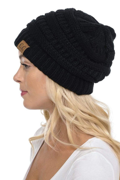 SFRCORD® Slouchy Thick Warm Cap Hat Skully Color Cable Knit Beanie