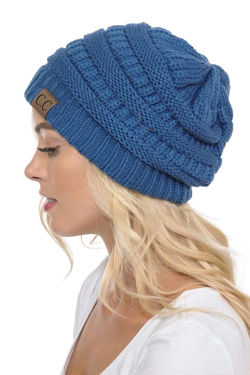 SFRCORD® Slouchy Thick Warm Cap Hat Skully Color Cable Knit Beanie