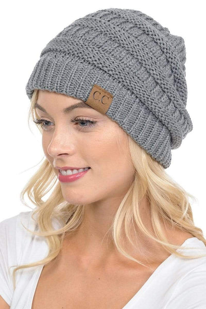 SFRCORD® Slouchy Thick Warm Cap Hat Skully Color Cable Knit Beanie
