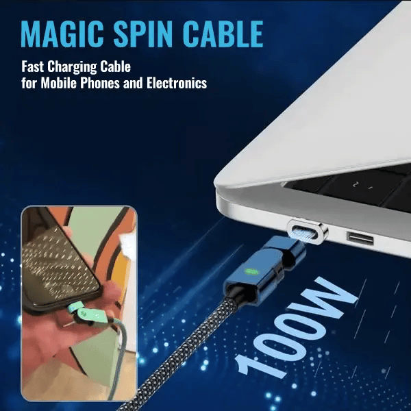 CILIFER® ⚡ Super Fast Charging 2-in-1 Magnetic Cable – 180° Rotation for Ultimate Convenience 📱