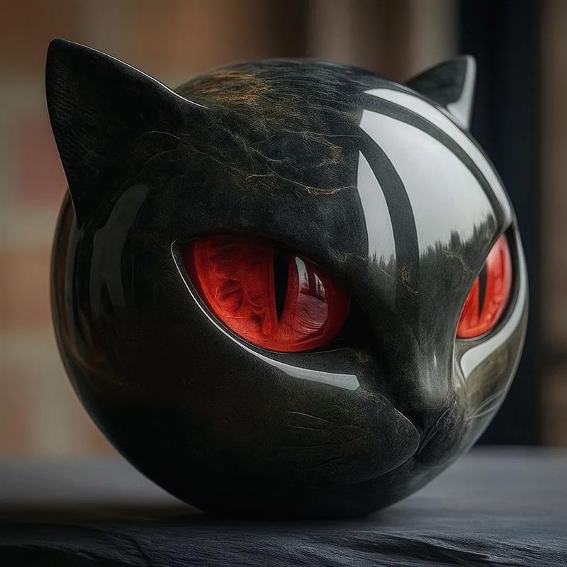 Luxury Black Cat Quartz Stone Sculpture – Elegant Home Décor & Gift-Ready Art Piece