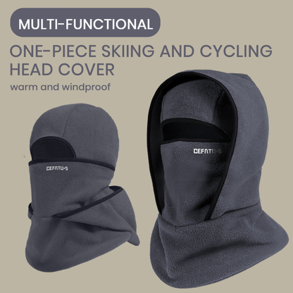 SFRCORD® Winter warm hat and scarf integrated cycling face mask, sports ski head cover, neck guard, windproof and cold-proof.