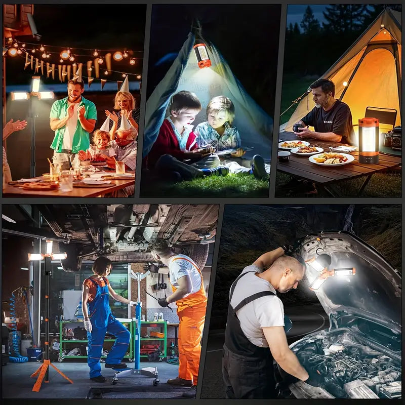 CILIFER® 12000mAh Camping Light – Rechargeable, Dimmable, Tripod Design