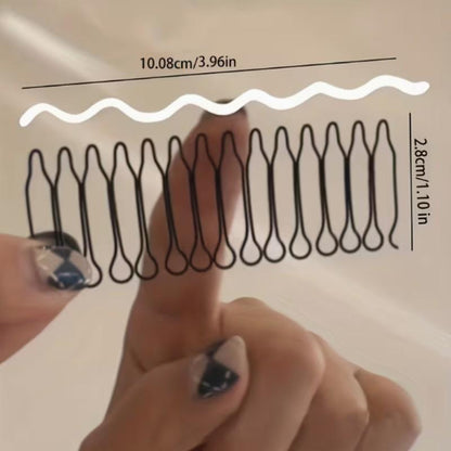 6 Pcs Metal Hair Wavy Comb, Safe Elastic Multifunction Anti Slip Fashionable Hair Clip Comb Waterproof for Washing