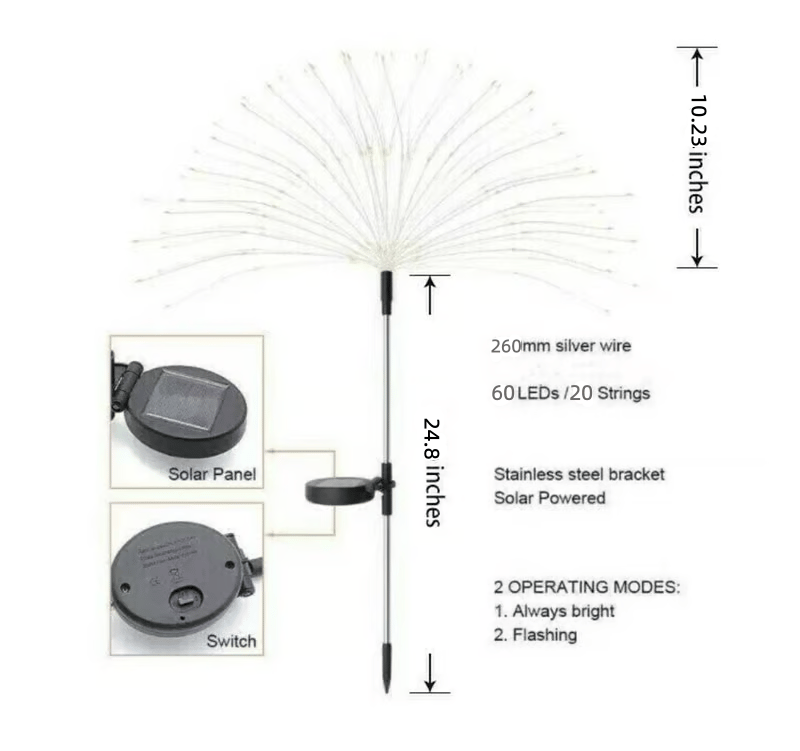 CILIFER® 🎁Waterproof  Solar Garden Fireworks Lamp