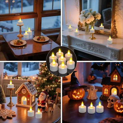 CILIFER® Flameless Candles, 12pcs USB Rechargeable Tea Lights Candles.