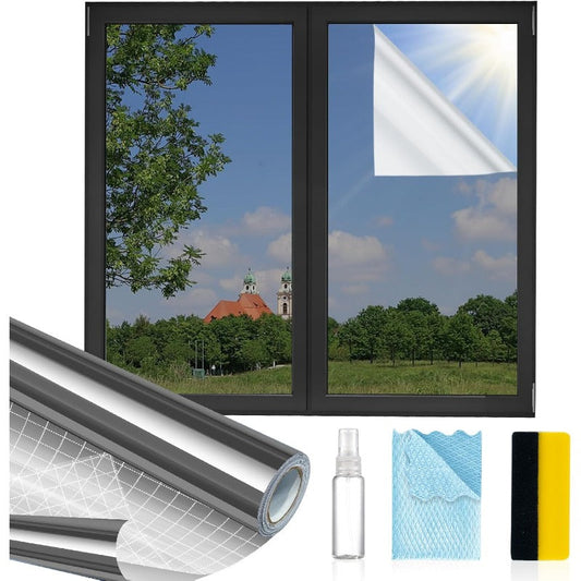 CZTICLE® Privacy Window Film – Static Cling Mirror Tint with Full DIY Kit
