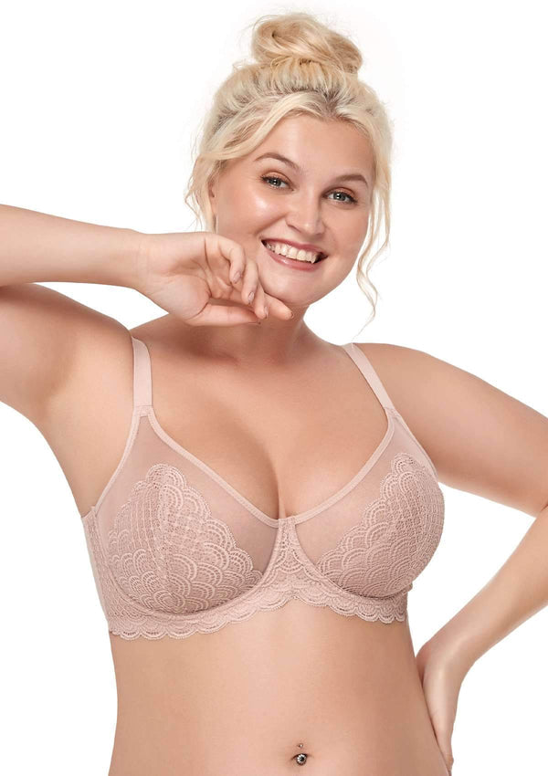 SFRCORD® Mermaid Scales Lace Unlined Bra
