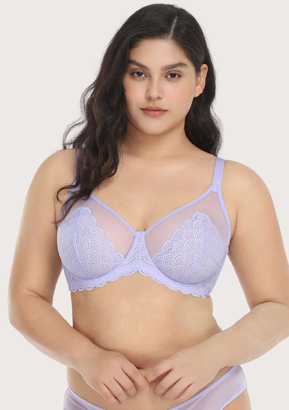 SFRCORD® Mermaid Scales Lace Unlined Bra