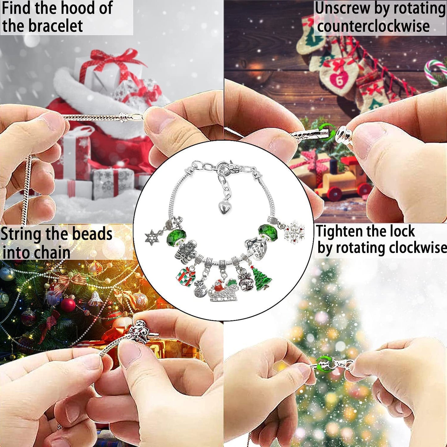 Oneswear® 🔥24 Pcs DIY Christmas Advent Calendar Bracelets Set D01