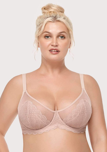 SFRCORD® Mermaid Scales Lace Unlined Bra