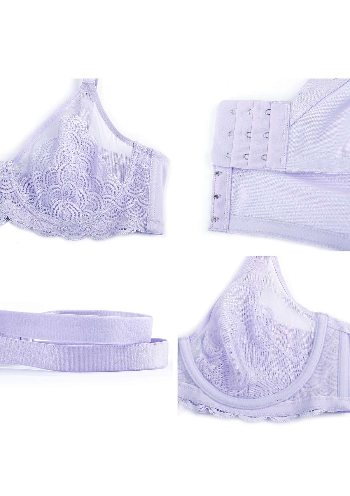 SFRCORD® Mermaid Scales Lace Unlined Bra