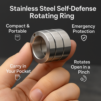 CZTICLE® Stainless Steel fidget toy Rotatable Foldable Ring