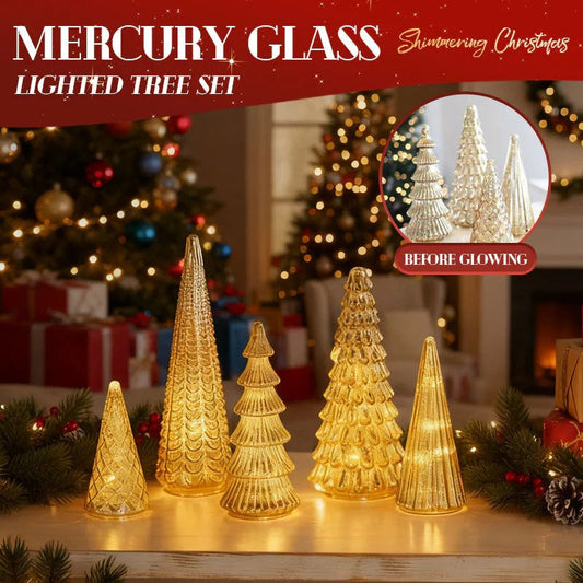 Billhol® 🔥LAST DAY 50% OFF 🔥 Set of 5 Illuminated Mercury Glass Trees
