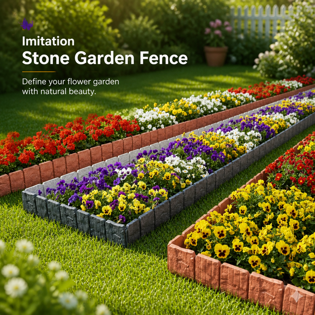 Imitation Stone Garden Fence - DIY Garden Edging Border