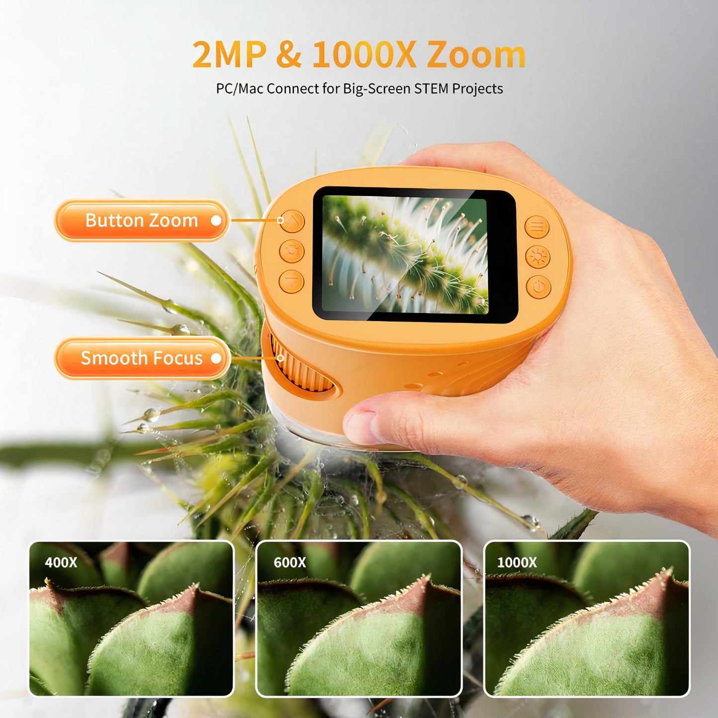 CILIFER® 4K Kids Handheld Microscope(1000X Educational STEM Toy).