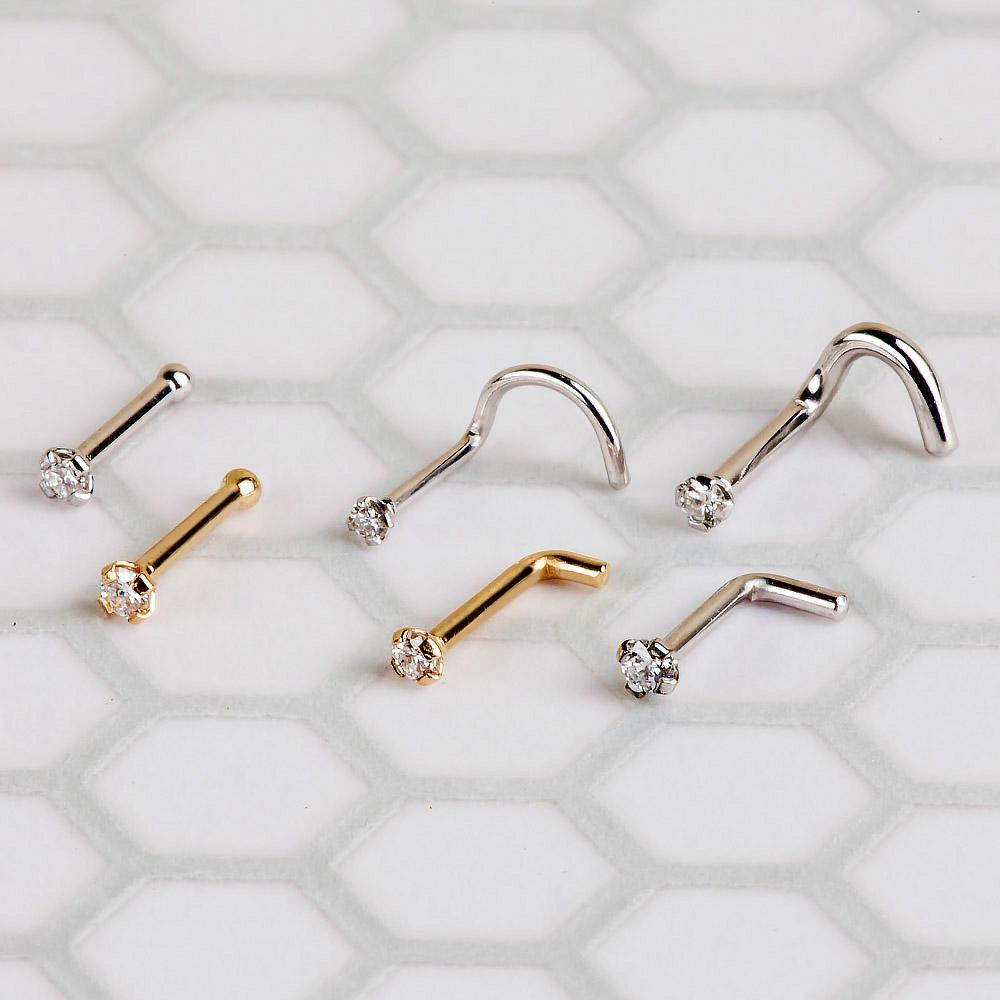 CILIFER® 2mm  Diamond Prong Nose Ring Stud