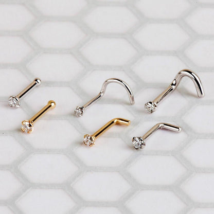 CILIFER® 2mm  Diamond Prong Nose Ring Stud