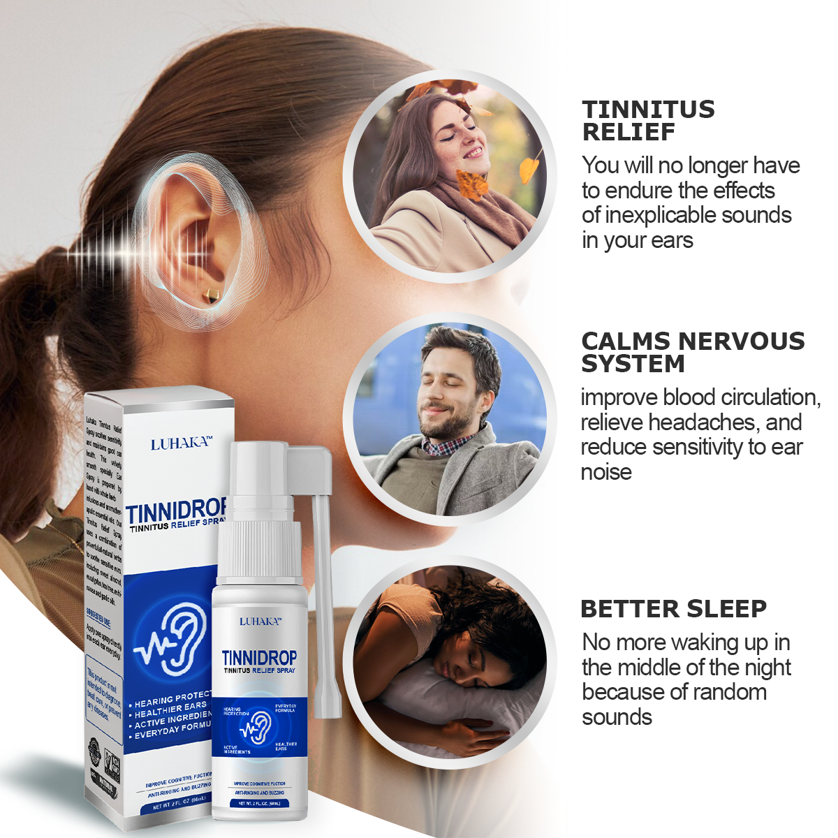 🔥Anniversary Promotion 🔥 TinniDrop Tinnitus Relief Spray-give you a world that sounds better✅