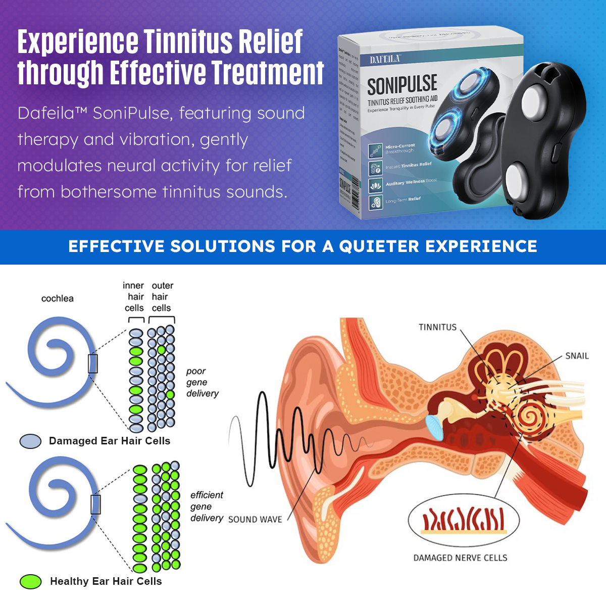 Anniversary Promotion💖Dafeila™ SoniPulse Tinnitus Relief Soothing Aid-K2🎧